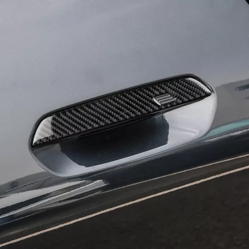 Kryt kľučky dverí KUNGKIC pre MINI Cooper E SE JO1, dekoratívne uhlíkové vlákno, čierny