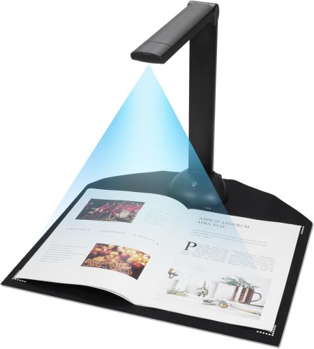Cameră documente Bisofice H6 16MP, scanner portabil de cărți format A3/A4 cu funcție OCR, conexiune USB-C, compatibilă Windows pentru profesori