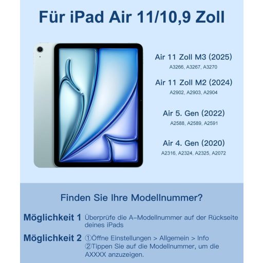 Vobafe iPad Air 11" i 10.9" Futrola s Tipkovnicom 7 Boja Pozadinsko Osvjetljenje Trackpad Držač za Olovku