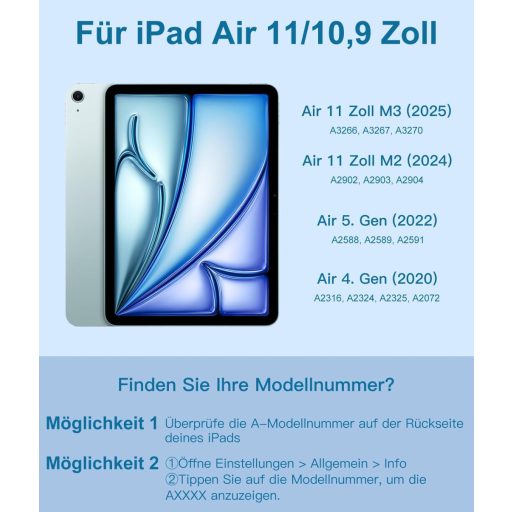 Vobafe iPad Air 11" és 10.9" Billentyűzetes Tok 7 Színű Világítással és Trackpad-dal