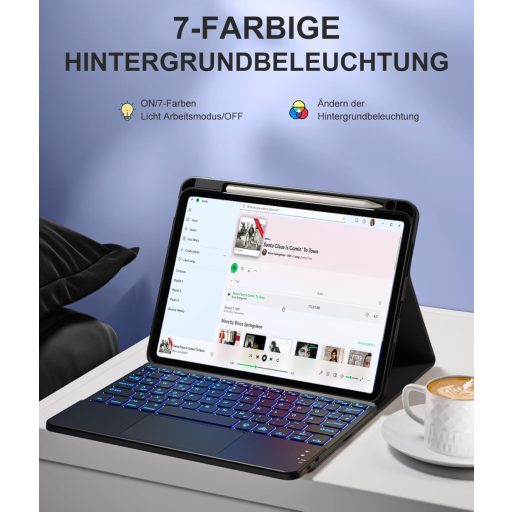 Vobafe iPad Air 11" futrola s tipkovnicom 7 boja pozadinsko osvjetljenje Trackpad držač za olovku