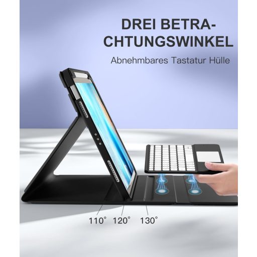 Vobafe iPad Air 11" Billentyűzetes Tok 7 Szín Háttérvilágítás Trackpad Tolltartó