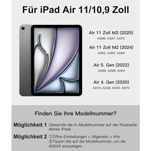 Vobafe iPad Air 11" Billentyűzetes Tok 7 Szín Háttérvilágítás Trackpad Tolltartó