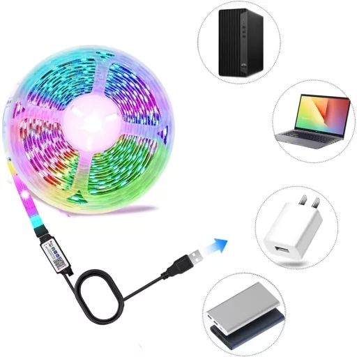PSTAR 6m RGB LED pásik s diaľkovým ovládaním a ovládaním cez aplikáciu, synchronizácia s hudbou, dekoratívne osvetlenie