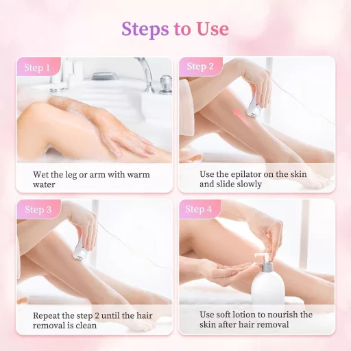 Epilator pentru femei bubbacare - Îndepărtare păr facial și corporal cu LED, epilator electric reîncărcabil cu trimmer pentru sprâncene pentru față