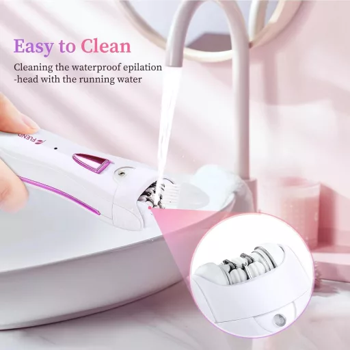 bubbacare Női Epilátor - Arcszőrzet és Testszőr Eltávolító LED Világítással, Újratölthető Elektromos Szőrtelenítő Szemöldök Trimmerrel Arcra