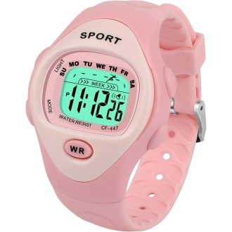   Ceas digital pentru copii SOCICO pentru băieți și fete 3-10 ani, ceas sport rezistent la apă, iluminare LED, alarmă, cronometru, cadou, roz