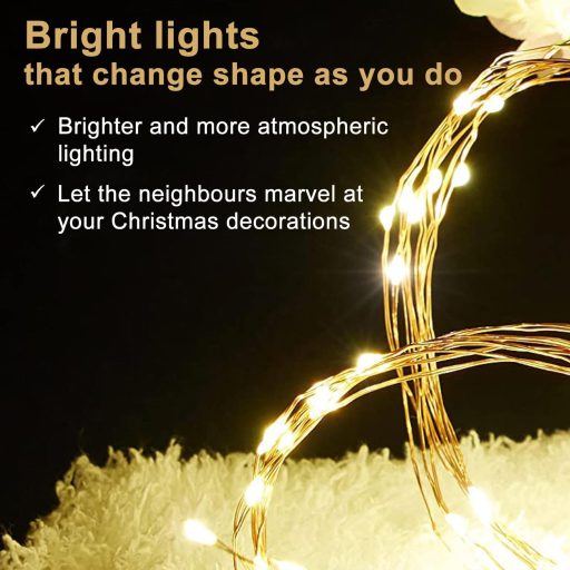 Ghirlandă luminoasă Dekofun cu 100 LED-uri, 1m, 8 moduri de iluminare, temporizator, decoratiune de exterior impermeabilă