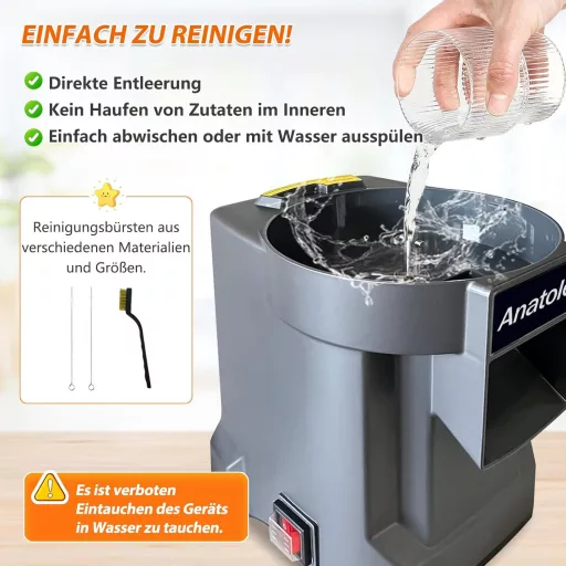 Anatole Elektrický krájač a kockovač zeleniny 100W - Profesionálny kuchynský sekáč s 2 nerezovými čepeľami na zemiaky, mrkvu, cibuľu