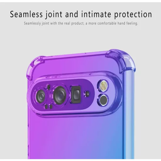 HONLEN Google Pixel 9 Pro tok Gradient Clear TPU Fekete Arany sarokvasalás