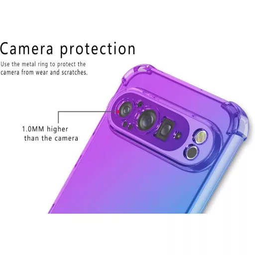 HONLEN Google Pixel 9 Pro tok Gradient Clear TPU Fekete Arany sarokvasalás