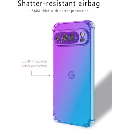 HONLEN Google Pixel 9 Pro tok Gradient Clear TPU Fekete Arany sarokvasalás