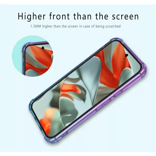 HONLEN Google Pixel 9 Pro tok Gradient Clear TPU Fekete Arany sarokvasalás