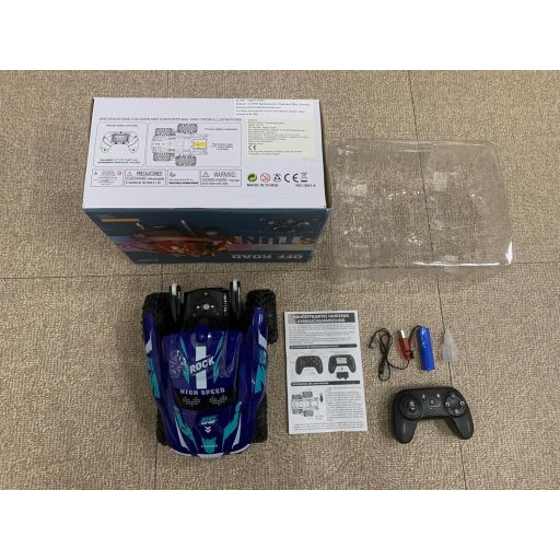 ITEFDTUTNE RC auto s funkcijom prskanja, LED svjetlom i glazbom, rotacija 360° i drift, plavi