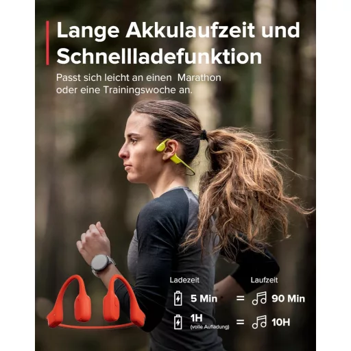 SUUNTO Sonic csontvezetéses nyílt fülhallgató Bluetooth sporthoz, vízálló 10 órás akkumulátor - One size, red