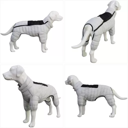 lovelonglong Haină impermeabilă pentru câini, 4XL, reflectorizantă, vestă călduroasă pentru câini mici, medii și mari.