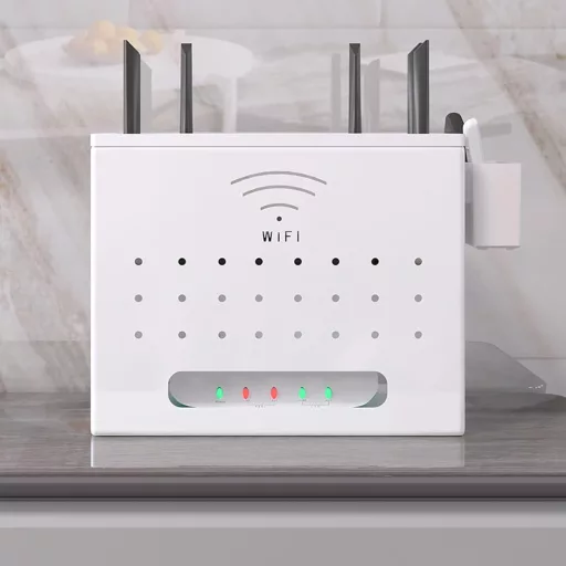 Catekro WiFi Router Polc Fehér - Összecsukható Tárolódoboz, Elegáns Szobadekoráció