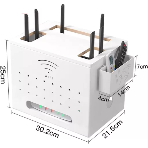 Catekro WiFi Router Polc Fehér - Összecsukható Tárolódoboz, Elegáns Szobadekoráció