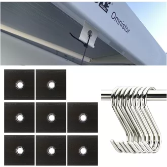   Adunsiaoto 8 darabos lakóautó sátor kampó szett, csővezetékhez, fekete