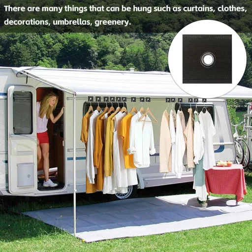 Adunsiaoto sada 8 ks háčikov do predstanu karavanu, do kedrovej lišty, čierne