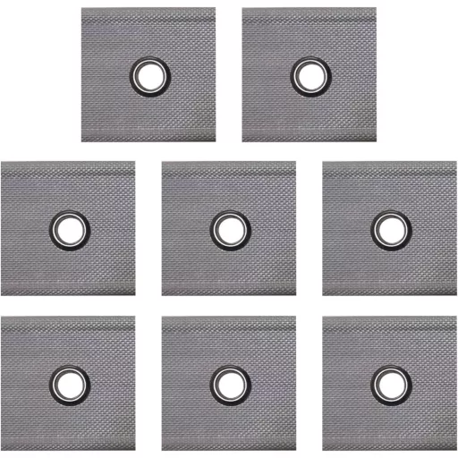 Adunsiaoto sada 8 kusov háčikov na markízu pre obytné vozidlá, do koľajnice, sivo-biela, 5-8 mm