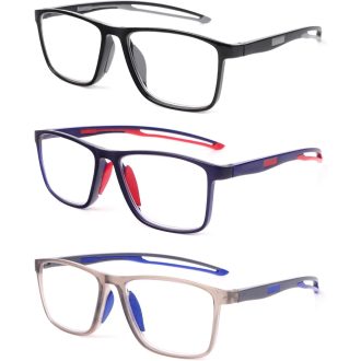   MMOWW 3 db Olvasószemüveg Férfi Női TR90 Kék Fény Szűrő +1.5 Könnyű