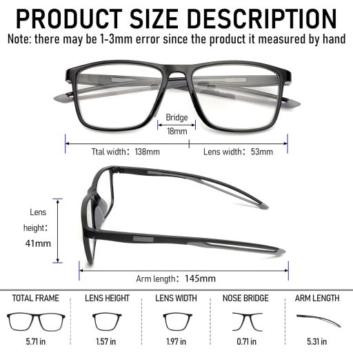 MMOWW 3 db Olvasószemüveg Férfi Női TR90 Kék Fény Szűrő +1.5 Könnyű