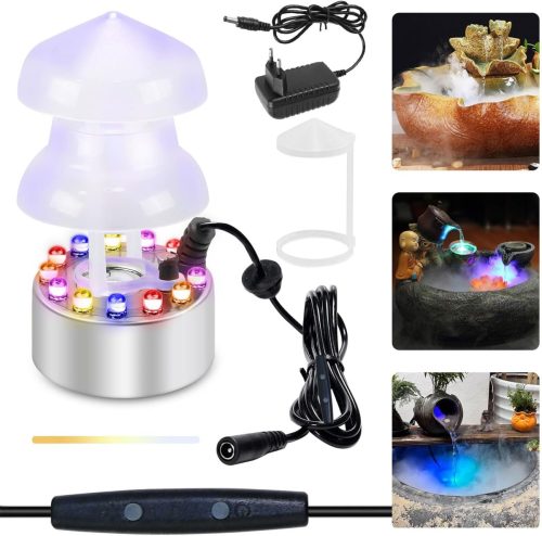 Generator de ceață ultrasonic Sunshine Smile - Mini umidificator pentru dovleac de Halloween, cazan de vrăjitoare, acvariu și fântână - Ceață