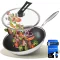 CioMond Wok Serpenyő 28cm Indukciós Rozsdamentes Méhsejt Bevonattal