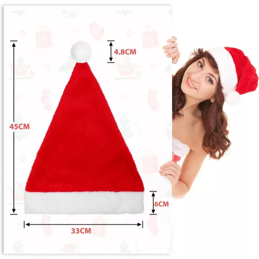Căciulă Moș Crăciun Teblei - Acoperământ de cap de Crăciun pentru adulți și copii - Decorațiune festivă și cadou - Accesoriu unisex de iarnă