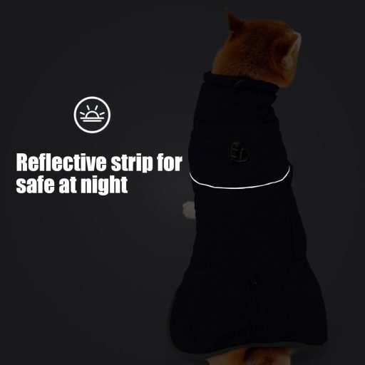 HEYWEAN vízálló kutyakabát fleece béléssel, reflektív téli kabát kutyáknak