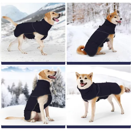 Nepremokavý psí kabát HEYWEAN s flísovou podšívkou, reflexný zimný kabát pre psov