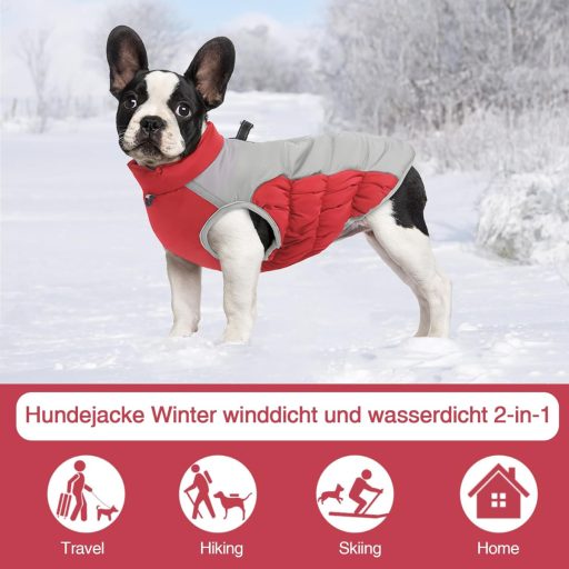 Aiboria kutyakabát téli vízálló szélálló piros XL méret