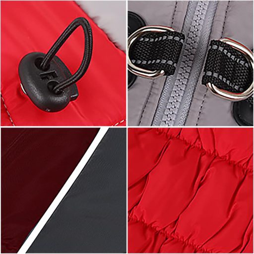 Aiboria kutyakabát téli vízálló szélálló piros XL méret