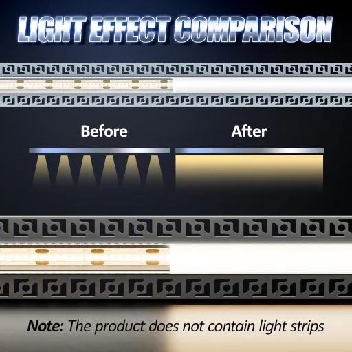 LASLUX Alumínium LED profil U-alakú 2m, diffúzorral és végzáróval, beépíthető