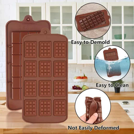 FINEASY 4 részes szilikon csokoládé forma készlet, BPA-mentes, újrahasználható