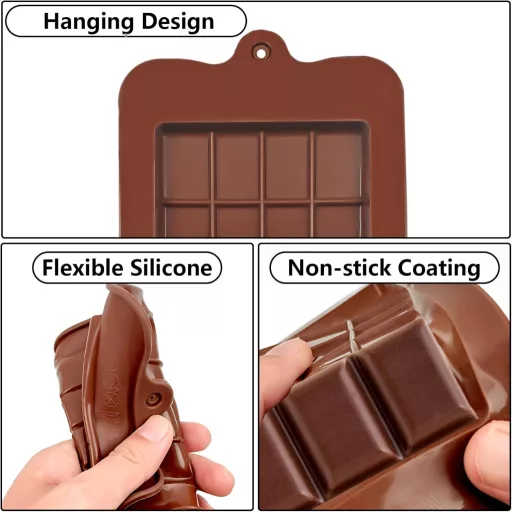 FINEASY 4 részes szilikon csokoládé forma készlet, BPA-mentes, újrahasználható