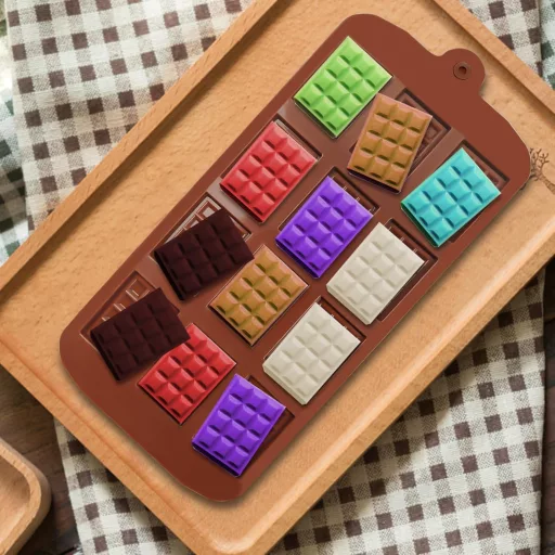 FINEASY Set de 4 forme din silicon pentru ciocolată, fără BPA, reutilizabile