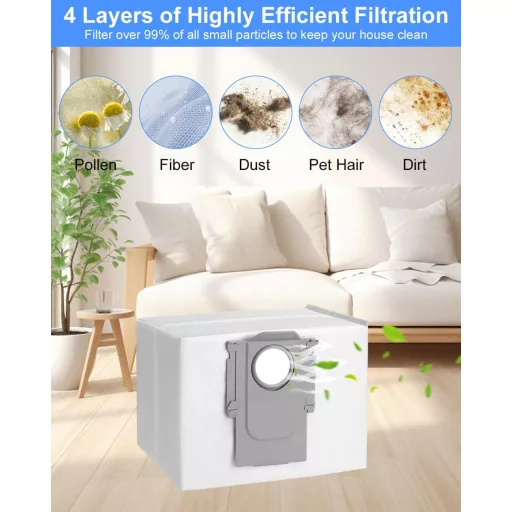 SOBEAU 14 db porszívó zsák Roborock Q7 M5+ Q10 S8+ S7 MaxV Ultra Q5 Pro+ T8 kompatibilis