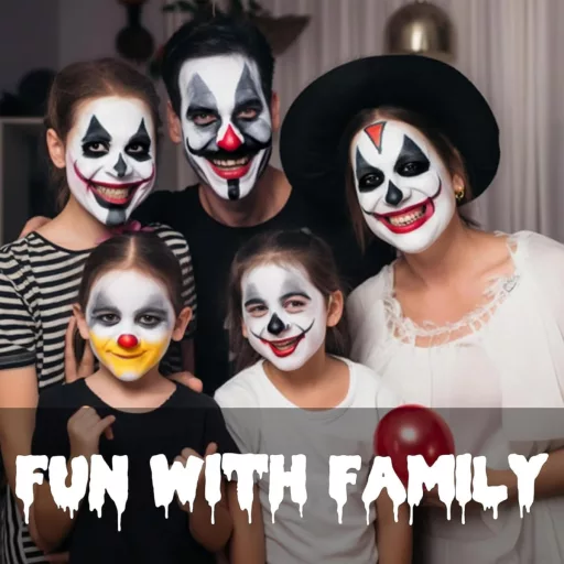 Sunshine smile 140g Arcfesték Készlet - Fekete, Fehér, Piros Színekben - Farsangi, Halloween Smink Gyerekeknek és Felnőtteknek - Színpadi Ar