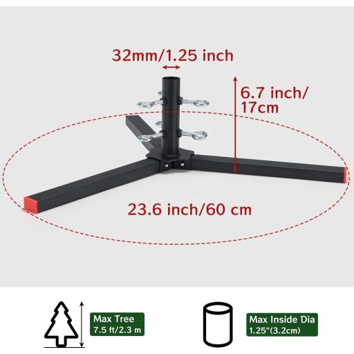 Stojan na vianočný stromček DAKEPOLE do priemeru 30 mm, stabilný čierny držiak na kmeň vianočného stromčeka