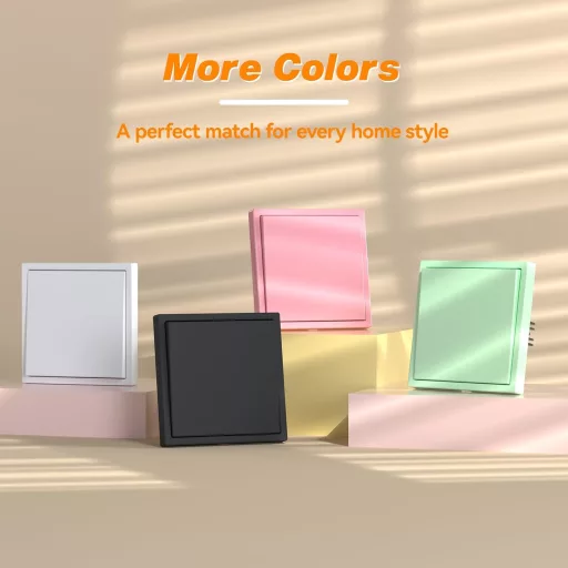 MVAVA M2 Utična Električna Skoplka - Jednopolna Zelena Plastična Zidna Sklopka 80x80mm, 10A, 250V, Dnevni Boravak, Kuhinja, Kupaonica