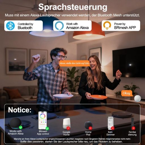 Bec LED Inteligent iLC G80 E27 6W, Compatibil Alexa, Dimmabil, Temperatură Culoare Reglabilă 2700K-6000K, Cameră de Zi, Set 4 Bucăți