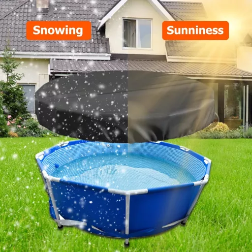 HuaMuDM kerek medence takaró UV védelem kutyamedencéhez összehajtható