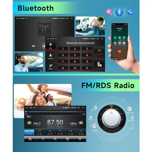 Podofo 10.1" Autórádió VW Touran 2003-2010 Android 13 Carplay GPS Bluetooth