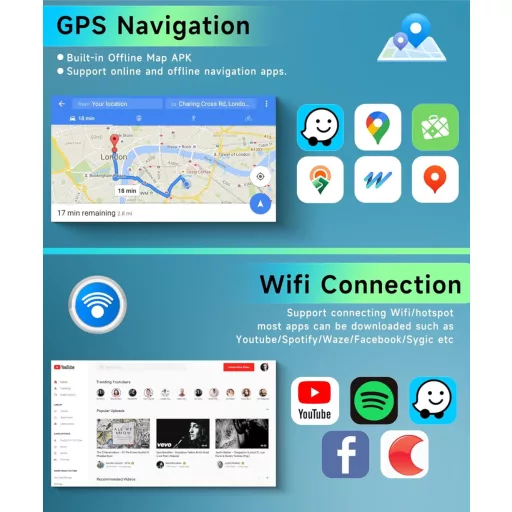 Podofo 10.1" Autórádió VW Touran 2003-2010 Android 13 Carplay GPS Bluetooth