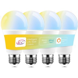   Bec LED iLC E27 12W Compatibil Alexa, Iluminare Inteligentă Alb Cald/Rece 2700K-6000K, Control Aplicație, Pachet de 4 Bucăți