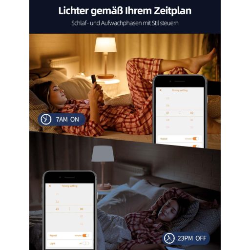 Bec LED iLC E27 12W Compatibil Alexa, Iluminare Inteligentă Alb Cald/Rece 2700K-6000K, Control Aplicație, Pachet de 4 Bucăți