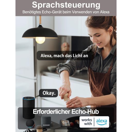 Bec LED iLC E27 12W Compatibil Alexa, Iluminare Inteligentă Alb Cald/Rece 2700K-6000K, Control Aplicație, Pachet de 4 Bucăți