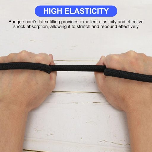 PATIKIL Bungee Shock Cord 12mm x 15m Poliészter Rugalmas Kötél Kajak Sátor Terhelésrögzítéshez